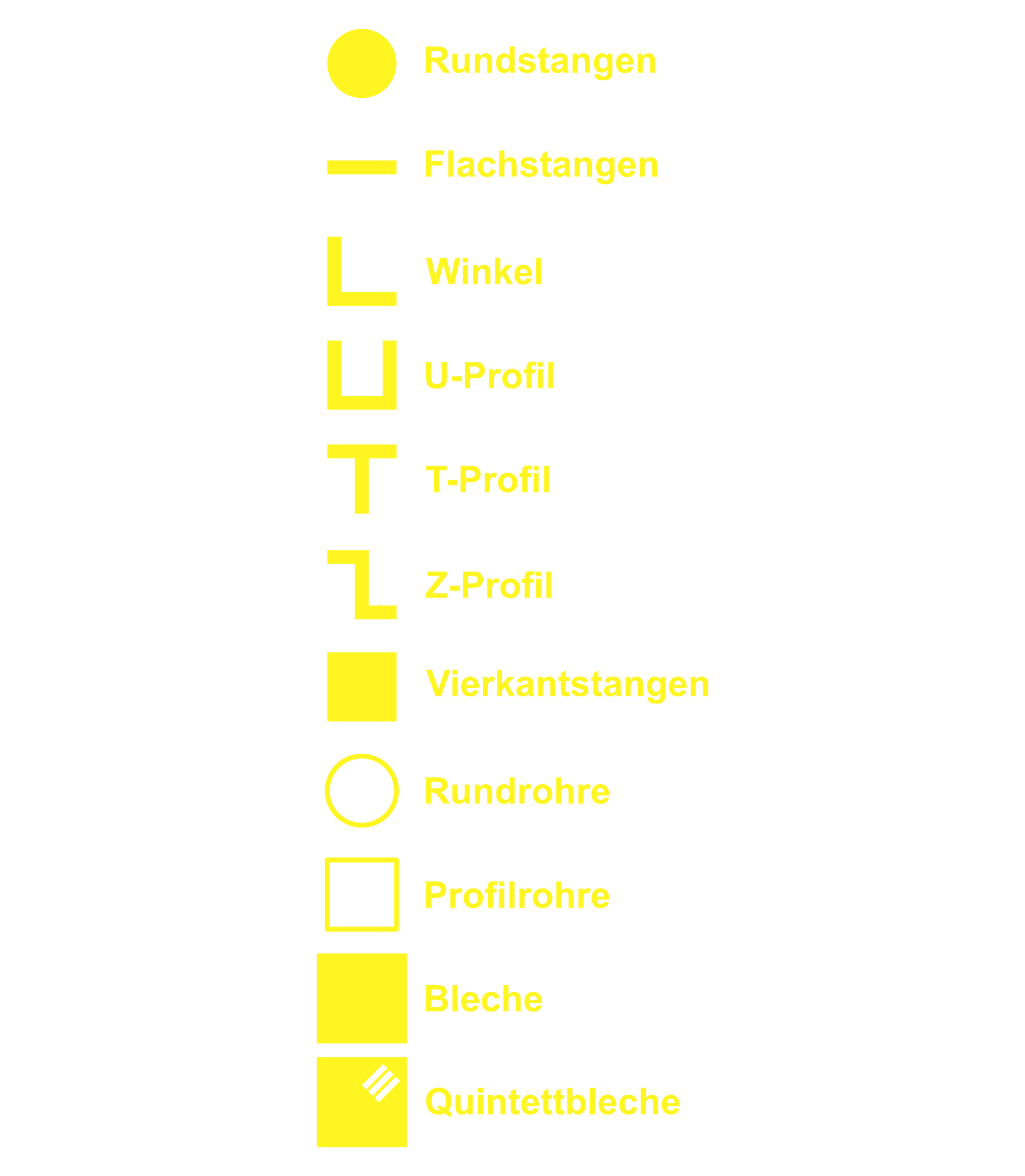 Aluminium Lieferprogramm